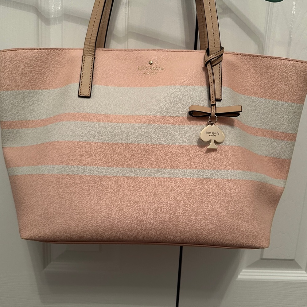 Kate Spade Pink and White stripe Purse